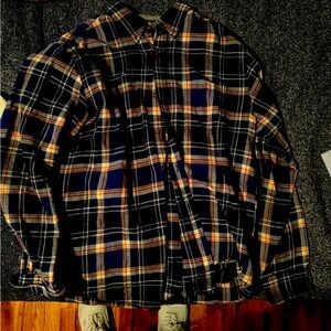 Macys blue and white flannel
